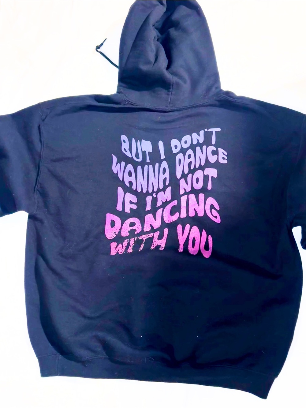 Gildan Black Pullover Hoodie with Black Drawcords